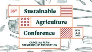 Banner with text 35th Sustainable Agriculture Conference