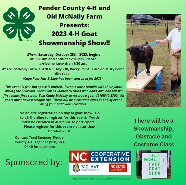 Pender County 4-H Goat Showmanship Show